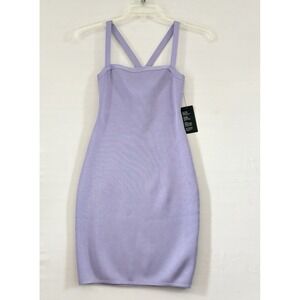 Guess Women's Violet Bandage Dress Mini Cut Out Exposed Back Medium NwT